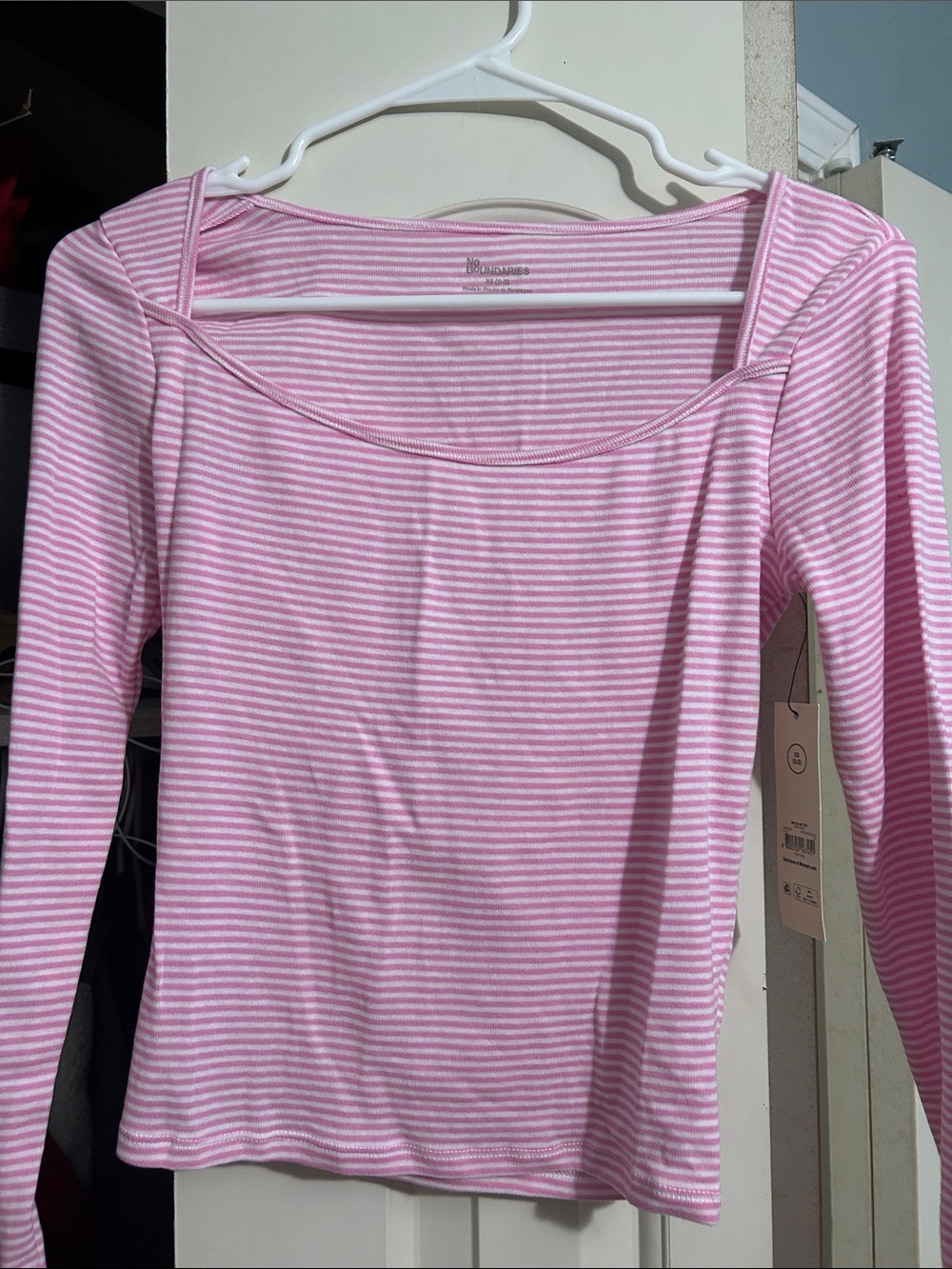 No Boundaries Pink and White Striped Top